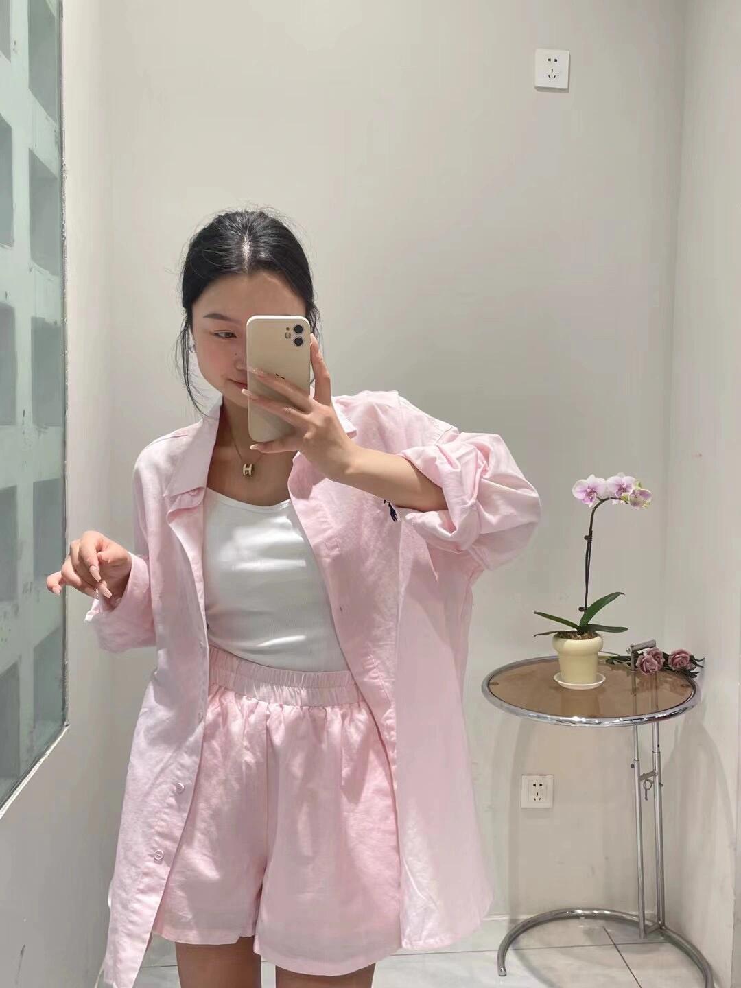เสื้อเชิ้ตแขนยาวสีชมพูหวานสไตล - Korean Lifestyle บทวิจารณ์และราคา